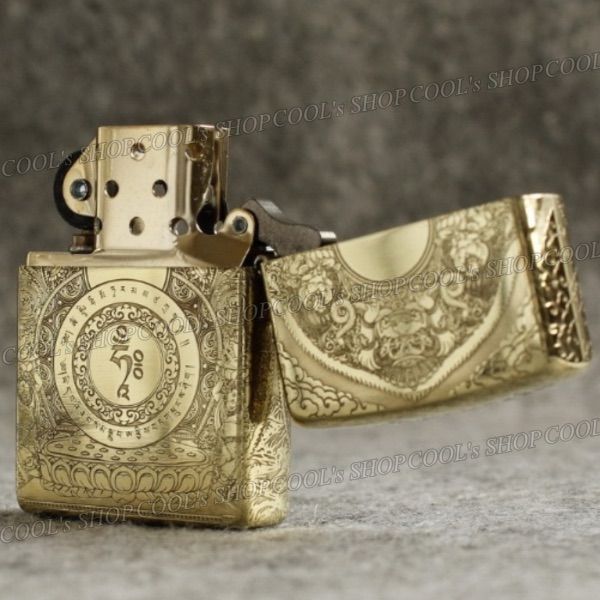 観音菩薩 五面総彫り オイルライター CHIEF ゴールド zippo 金 観音菩薩 五面総彫り オイルライター CHIEF ゴールド zippo 金