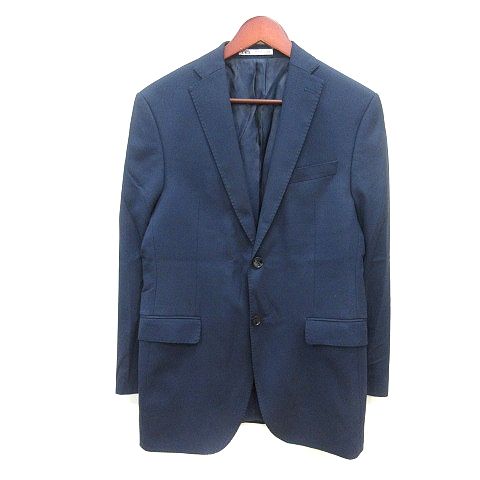 ザラ ZARA テーラードジャケット シングル 総裏地 48 M 紺