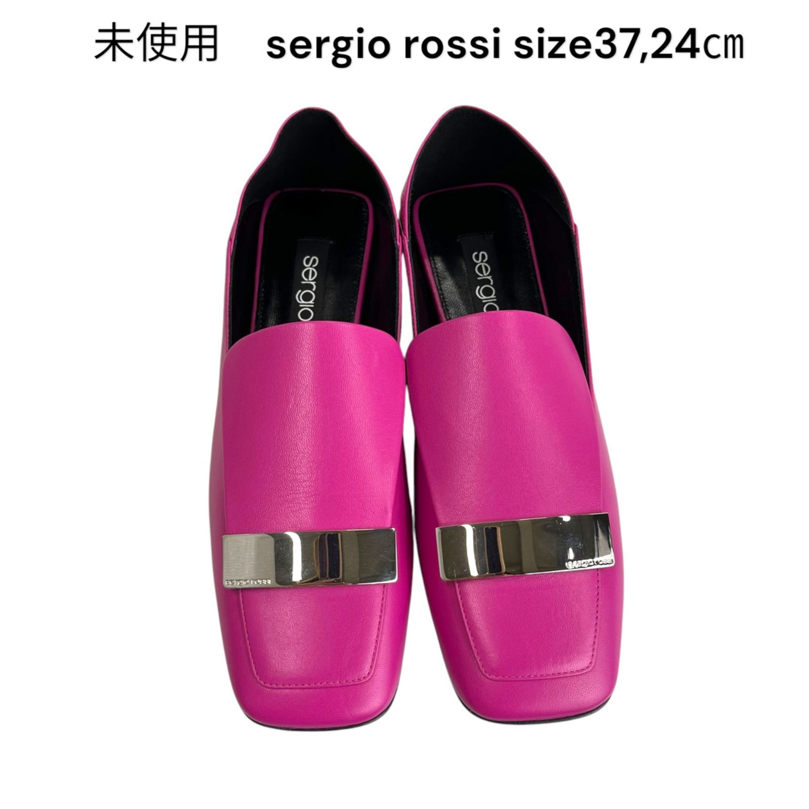未使用 セルジオロッシ sergio rossi sr1 レザー ビビッドピンク 