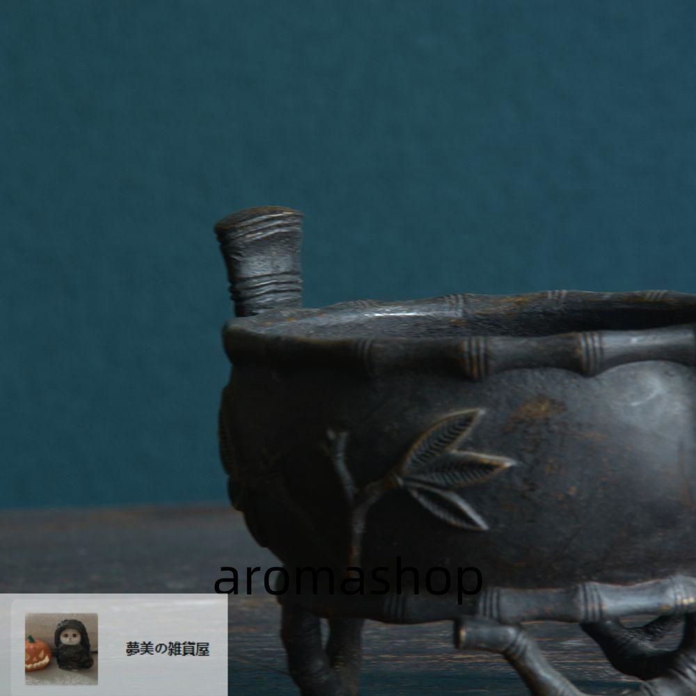 銅炉 香炉【福地洞天】 三足竹節紋香炉 宣徳炉 茶道香道具 工芸品 置物 銅炉 香炉【福地洞天】 三足竹節紋香炉 宣徳炉 茶道香道具 工芸