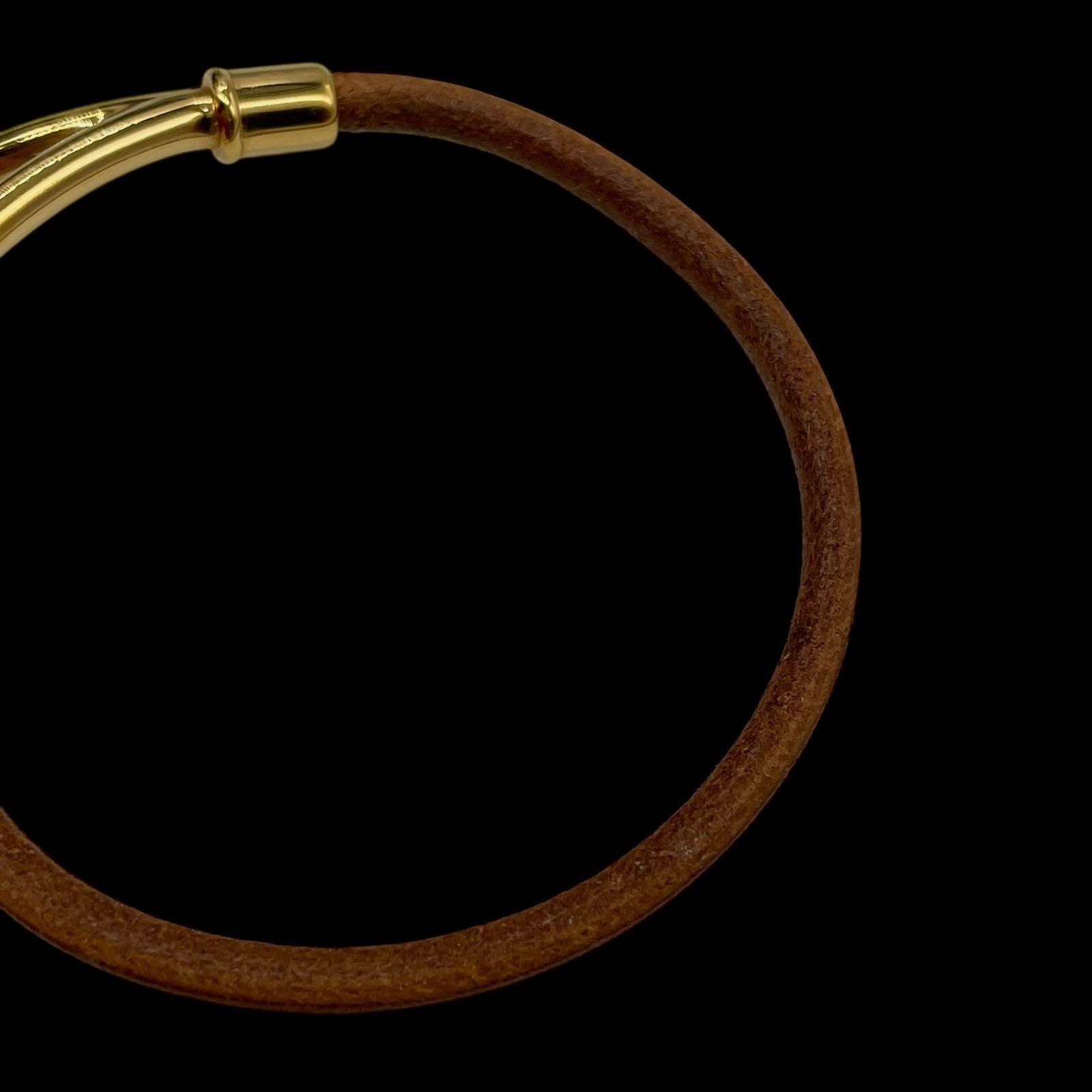 高級 HERMES エルメス ジャンボ レザーブレスレット フック レザー