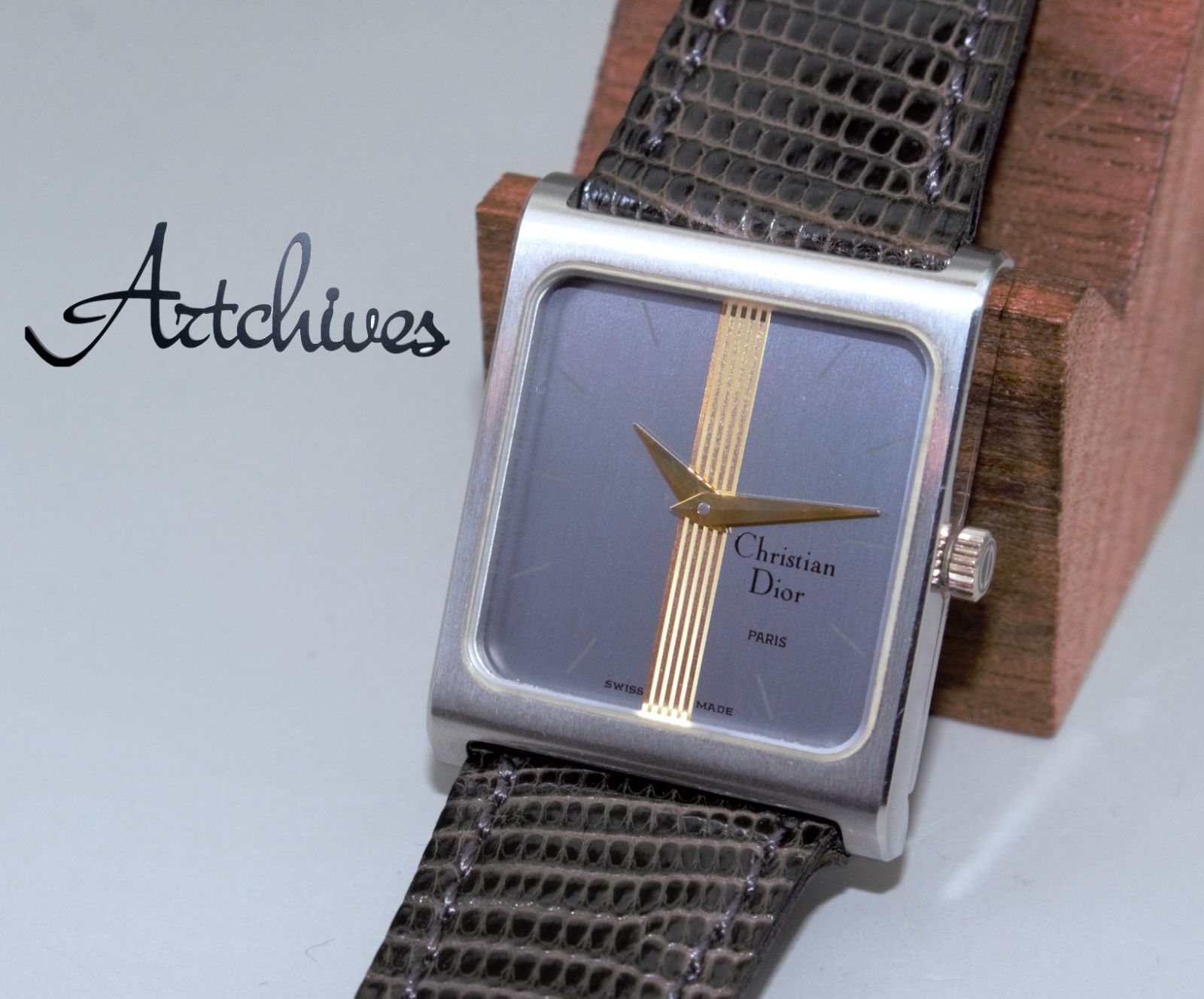 VRW-907 時計 Ｃhristian Ｄior クリスチャンディオール 4280 レクタンギュラー GR|G文字盤 ボーイズ 手巻き 腕時計 稼動品