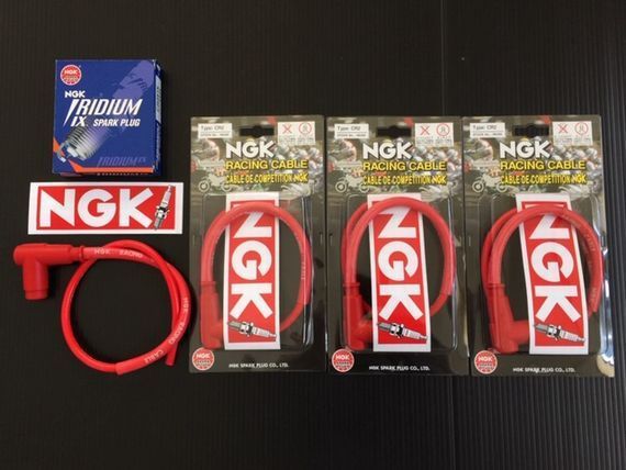 ゼファー400 GPZ400F|F2 NGKプラグコード 赤色＋イリジウム DPR9EIX-9