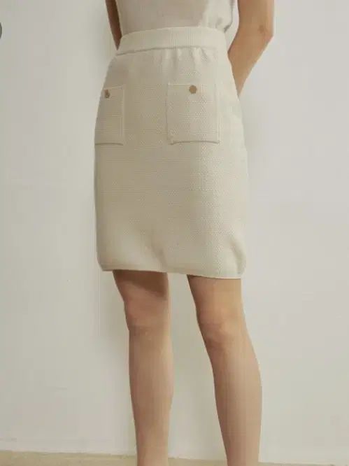 The HANDSOME the CASHMERE クリーム カシミヤ ウール ニット スカート 55 サイズ