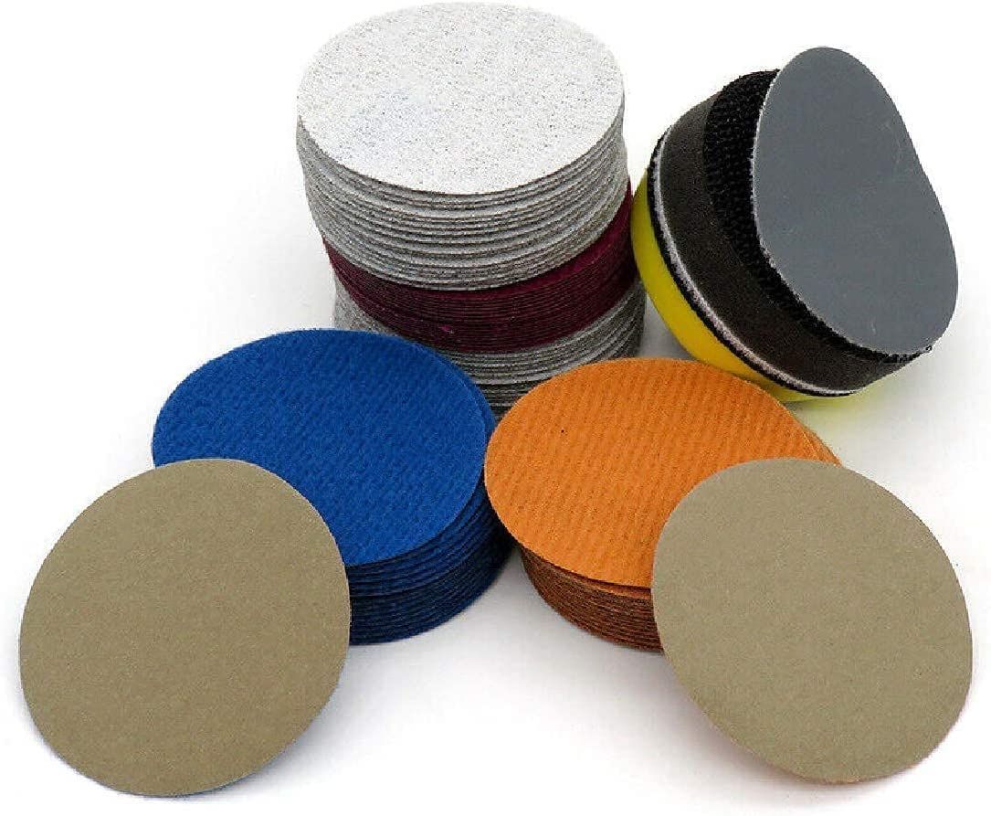 Size:10個_Color:#80 myoseya サンディングディスク 50mm サンディングペーパー 丸型 サンダー用 紙やすり 金属 木工 金属表面 研磨用 研磨紙 10個セット #80