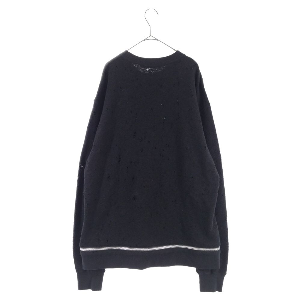 JOHNLAWRENCESULLIVAN 5A002-0420-30 DAMAGED SWEAT ZIPPED PULLOVER