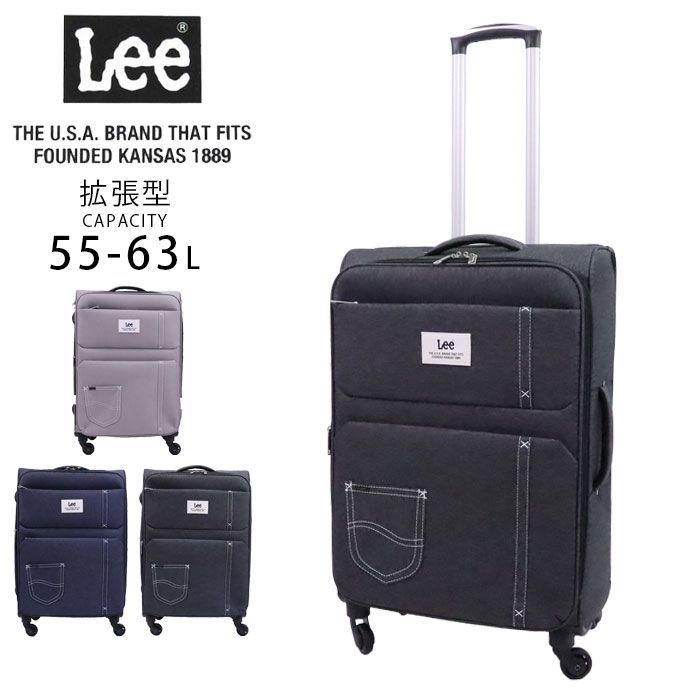 Suitcase Medium Expandable Soft Case Lee Lee Travel 4 Wheels 24 inch Soft Carry 55 to 63 L Carrying Case Water Repellent Women's Men's Large Capacity Carrying Bag Soft International Domestic TSA Lock Padlock Travel Bag Carrying Bag