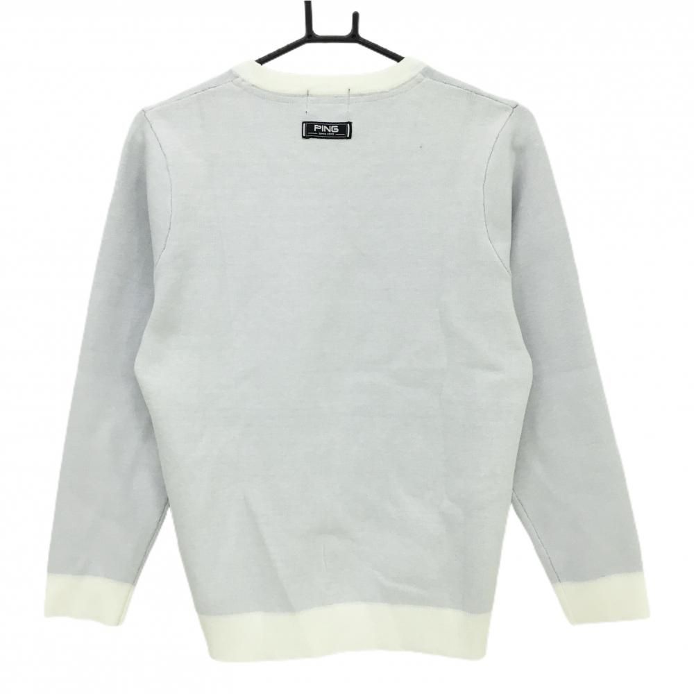 超 ピン セーター 白 黒 前身頃総柄 星 ニット レディース M ゴルフウェア モデル PING