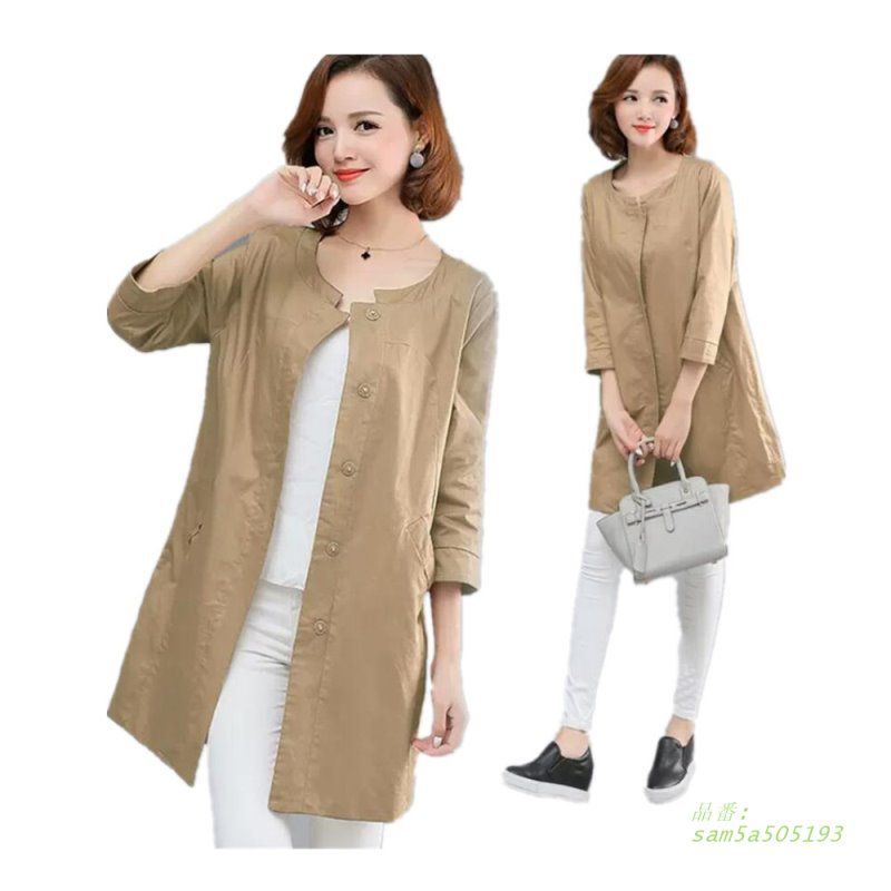レディース トレンチコート ノー7分袖丈 羽織 薄手 春 秋服 サマージャケット 春服 秋 am5a505193