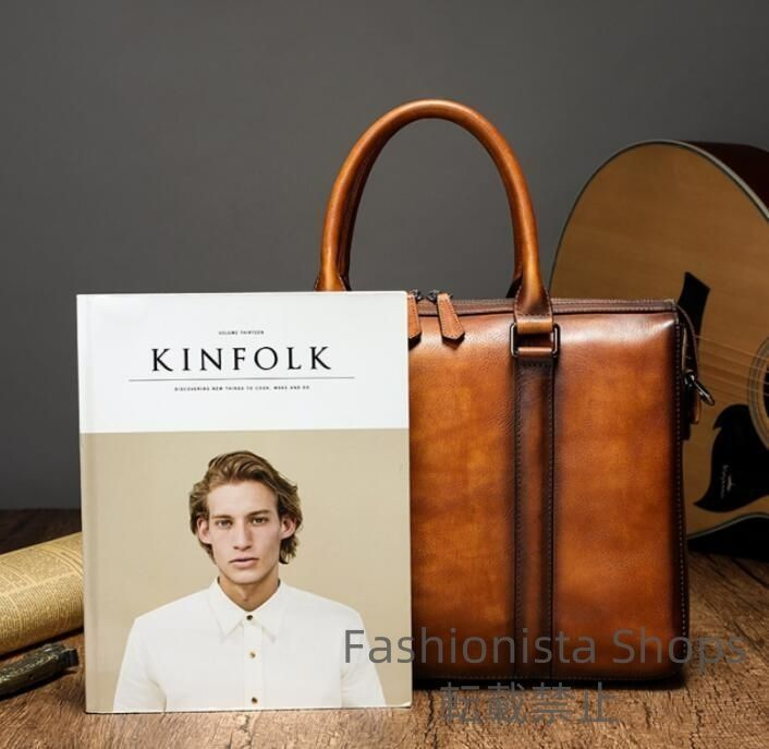 職人手作り手染めヌメ革本革メンズバッグサイズ対応ビジネスバッグハンドメイド14ノートパソコン入れる 通勤tl