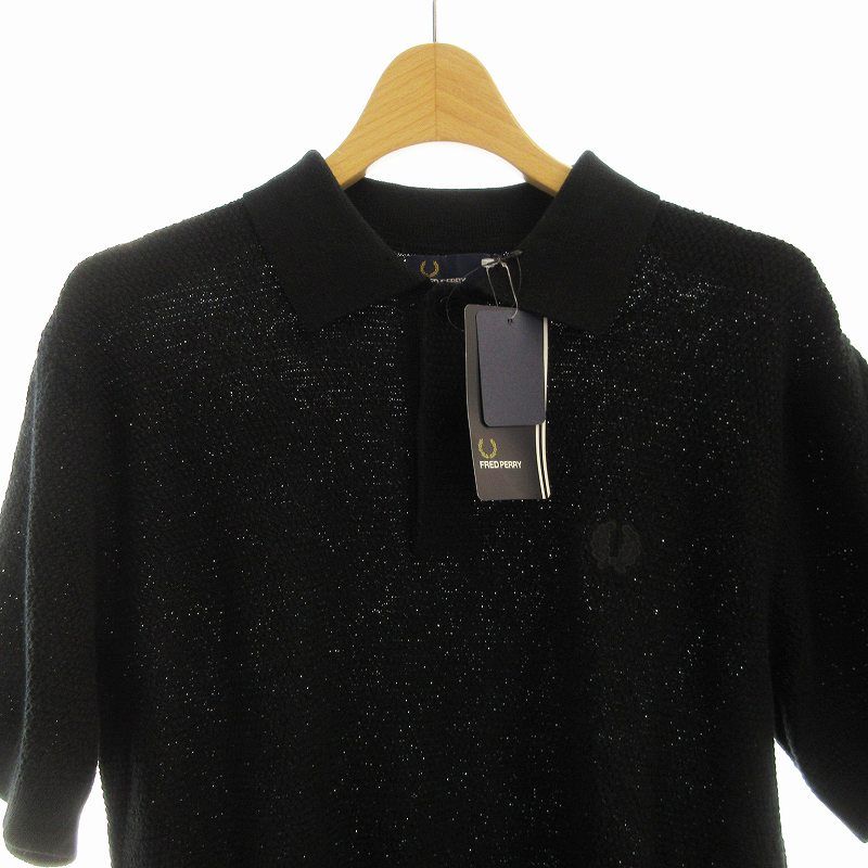 フレッドペリー FRED PERRY タグ付き ポロシャツ 半袖 リネン混 ロゴ