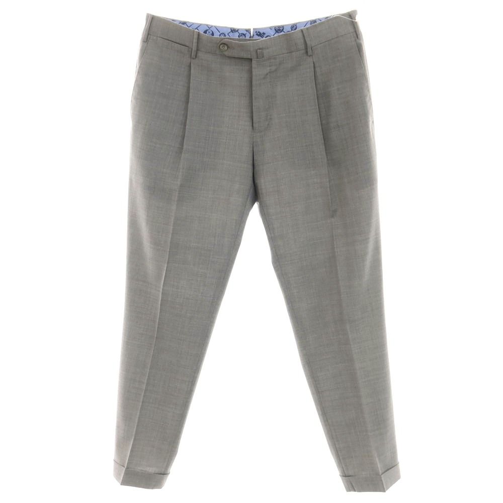 ピーティートリノ PT TORINO TECHNO WASHABLE WOOL ストレッチ ポリエステルウール ドレススラックスパンツ グレー サイズ48 メンズ