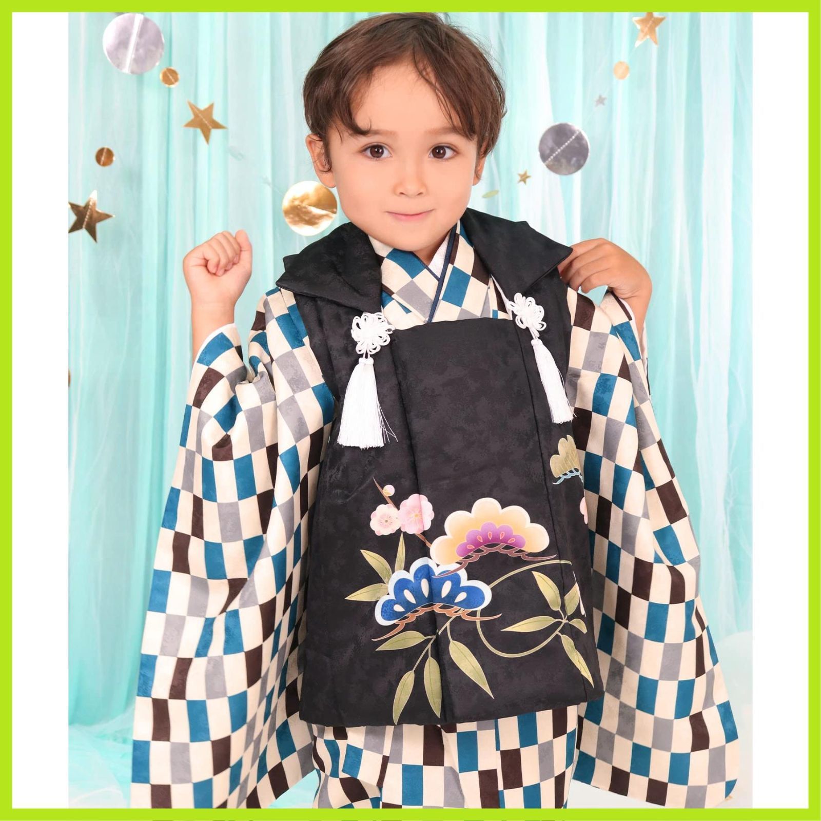 新着商品 男の子 3歳 フルセット しちごさん 着物 被布 753 七五三 A