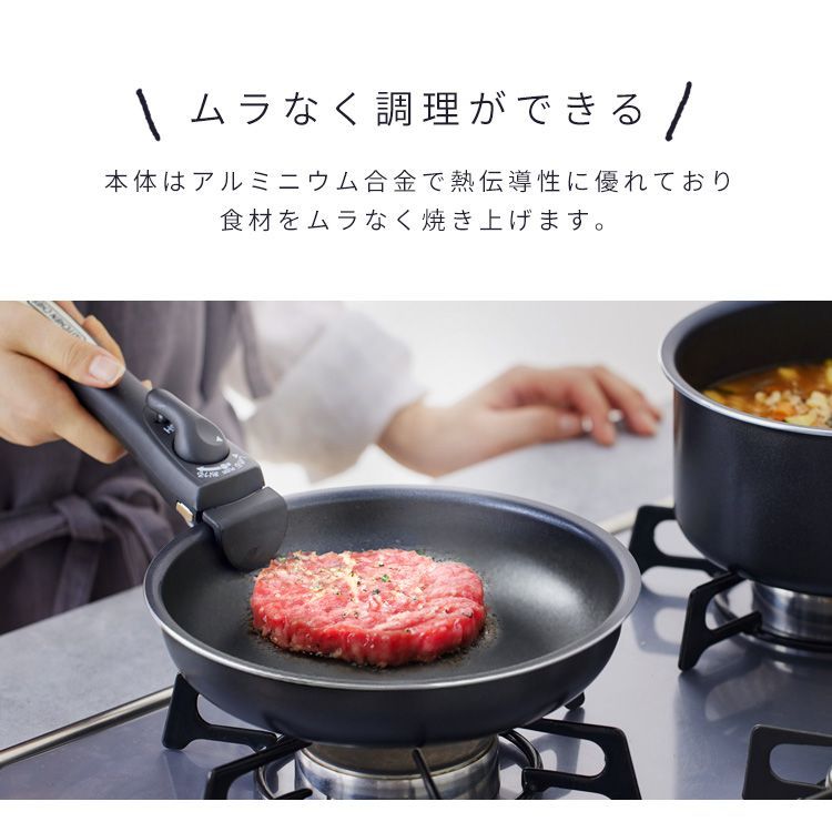 IH対応６コート蓋付き　新品未使用品 ロング取っ手と小フライパン追加 IH対応6コート蓋付き 新品未使用品 ロング取っ手と小フライパン追加