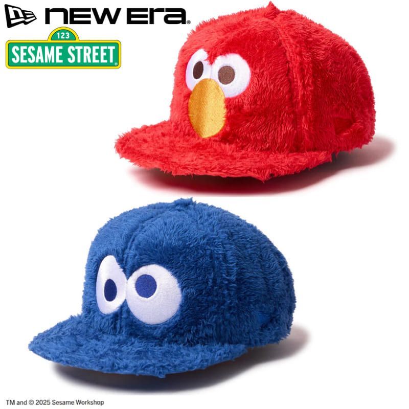 新品 ニューエラ NEWERA 正規品 セサミストリート コラボ 9FIFTY CAP キャップ 帽子 エルモ クッキーモンスター キャラクター グッズ もこもこ  メンズ レディース ユニセックス 赤 レッド 青 ブル
