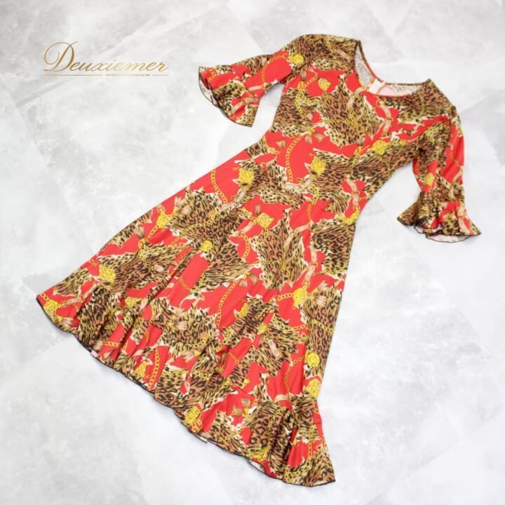 【大放出】 社交ダンス 衣装 スタンダード ドレス ワンピース レッスンウェア レディース オールシーズン Fashionα 赤 茶色 ブラウン系 レッド系 ヒョウ柄 イエロー系 ブラック系 ファッション きれい おしゃれ 演出 劇場 かわいい ステージ 目立つ デザイン 激安70%OFF！