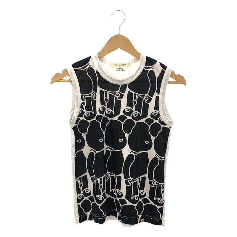 【美品】  COMME des GARCONS / コムデギャルソン | 2021SS | × MEDICOM TOY ベアブリック プリント タンクトップ | XS | ホワイト/ブラック | レディース 美品】 COMME des GARCONS / コムデギャルソン | 2021SS | × MEDICOM