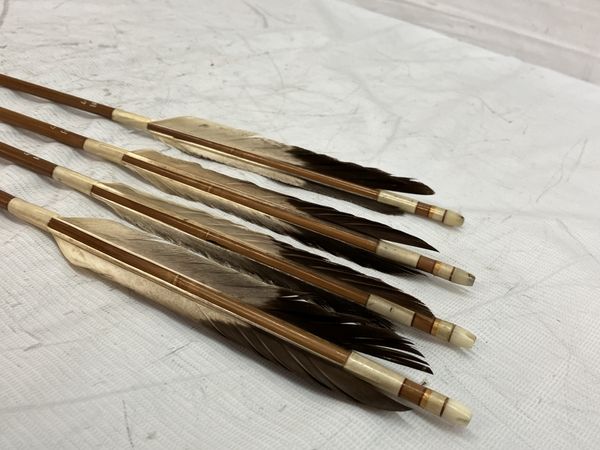 古弓具 二月堂 竹矢 則竹 矢 4本組 弓道 和弓 武道 古武術 中古