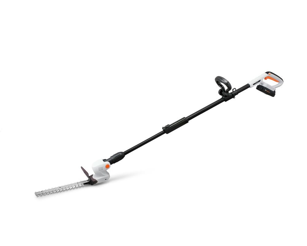 アイリスオーヤマ 18V共通バッテリーシリーズ コードレス ポールヘッジトリマー 充電式 電動草刈り機 18V 50分稼働 バッテリー 充電器 ストラップ付 ホワイト IRIS OHYAMA JPHT254