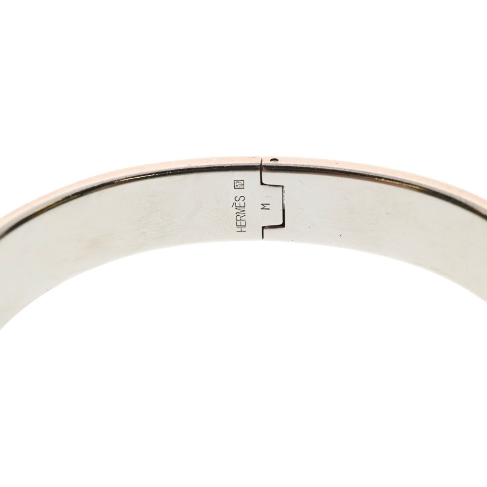 エルメス クリックH バングル ブラック×シルバー 箱・保証書付き 正規品 HERMES (エルメス) クリッククラックH M バングル シルバー金具