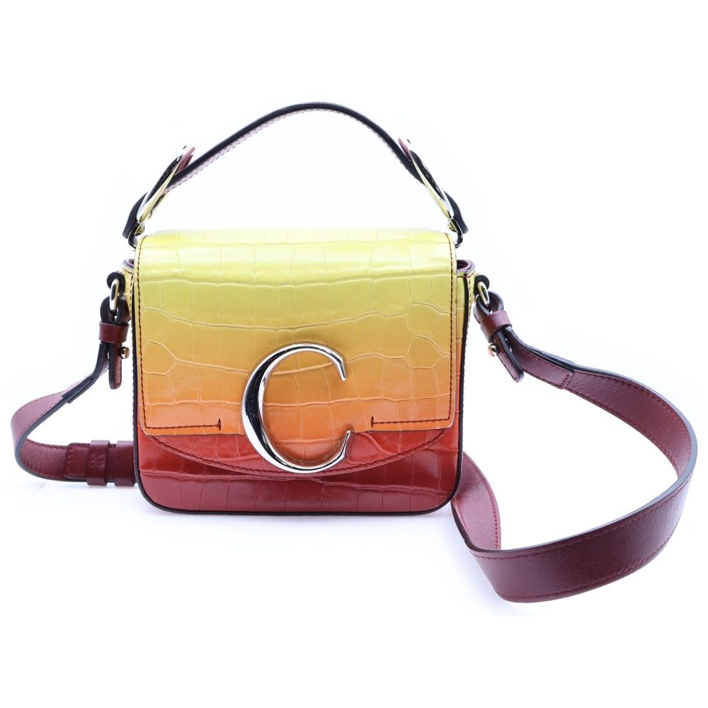 Chloe (クロエ) クロエC 型押しクロコ 2WAYショルダーバッグ ミニ