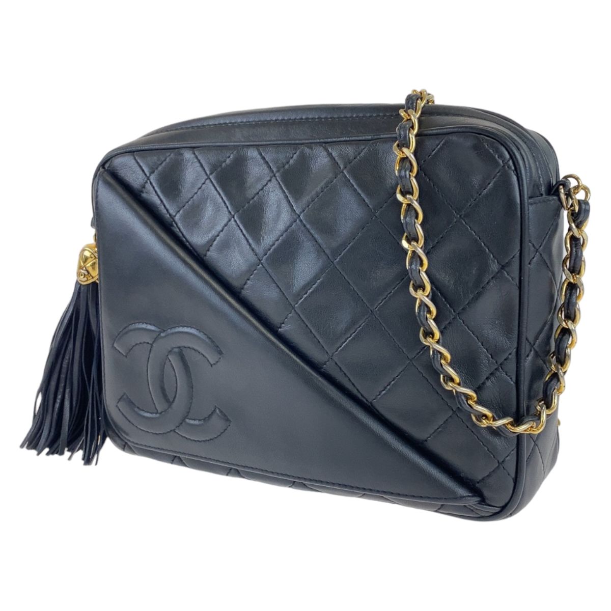 美品 CHANEL シャネル ヴィンテージ マトラッセ ココマーク タッセル 