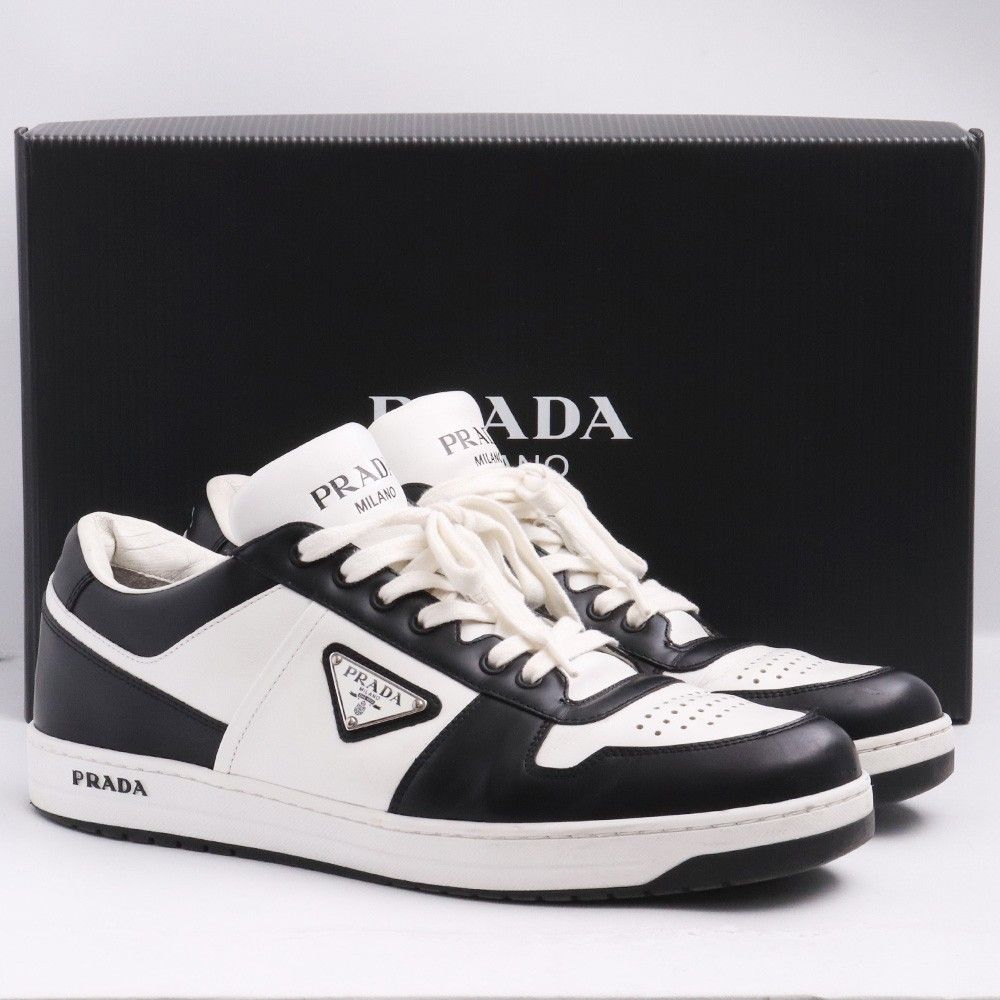28.5cm相当 PRADA ダウンタウンレザースニーカー サイズ9.5