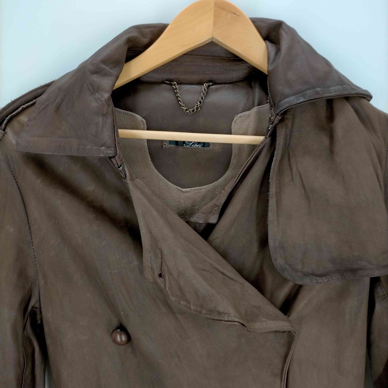 Sissi レディーストレンチコート/レザー