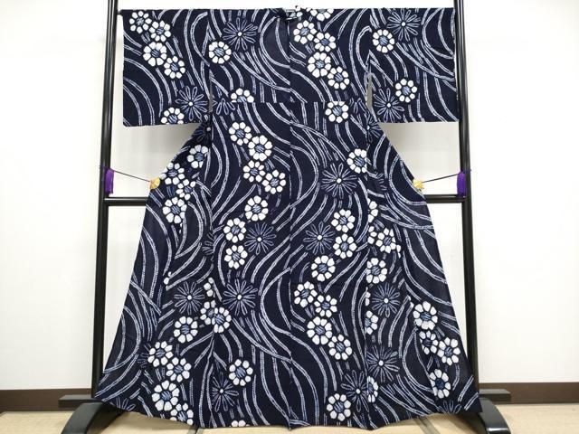 平和屋着物 上 夏物 浴衣 有松鳴海絞り 流水舞花文 綿 ♥ CYAA3187s5