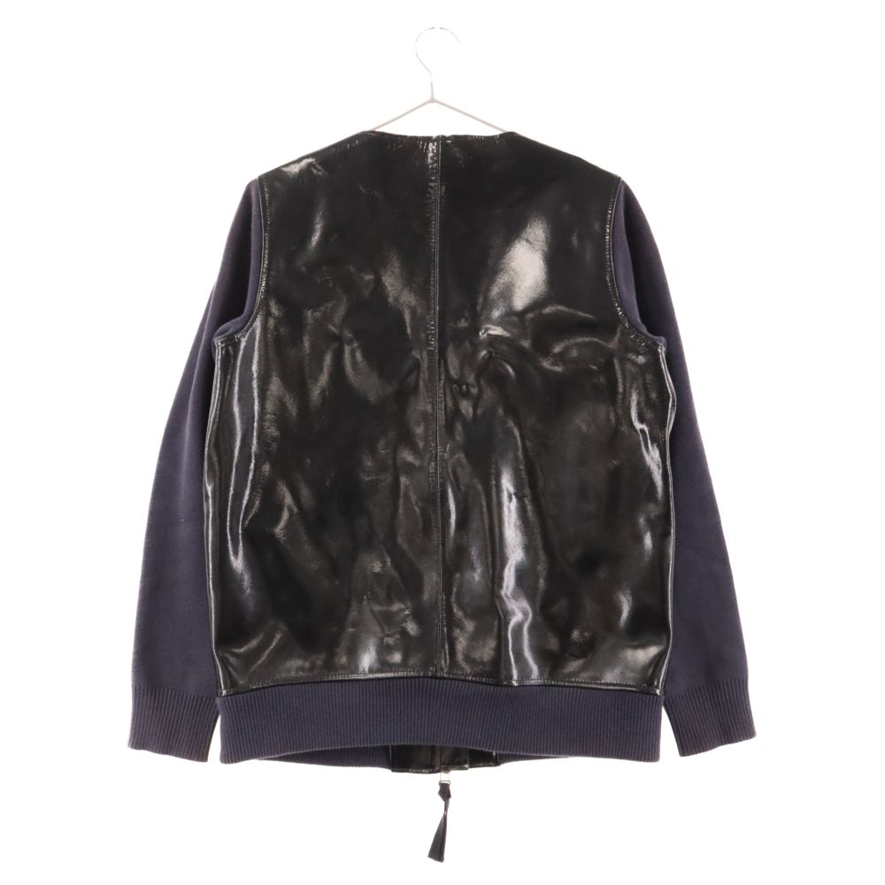MARNI (マルニ) × H&M スリーブニット切替 レザーブルゾン ジップ 