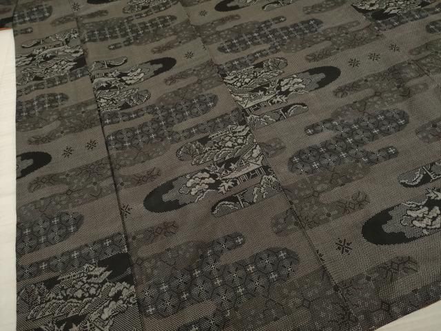 平和屋着物○本場大島紬 一元7マルキ エ霞風景文 正野絹織物
