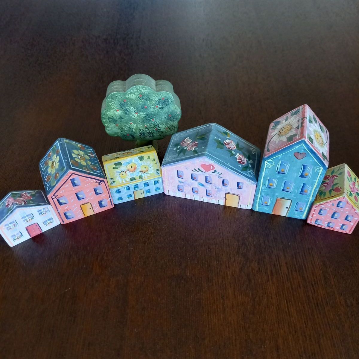 トールペイント ミニハウス6点セット 【木工品】