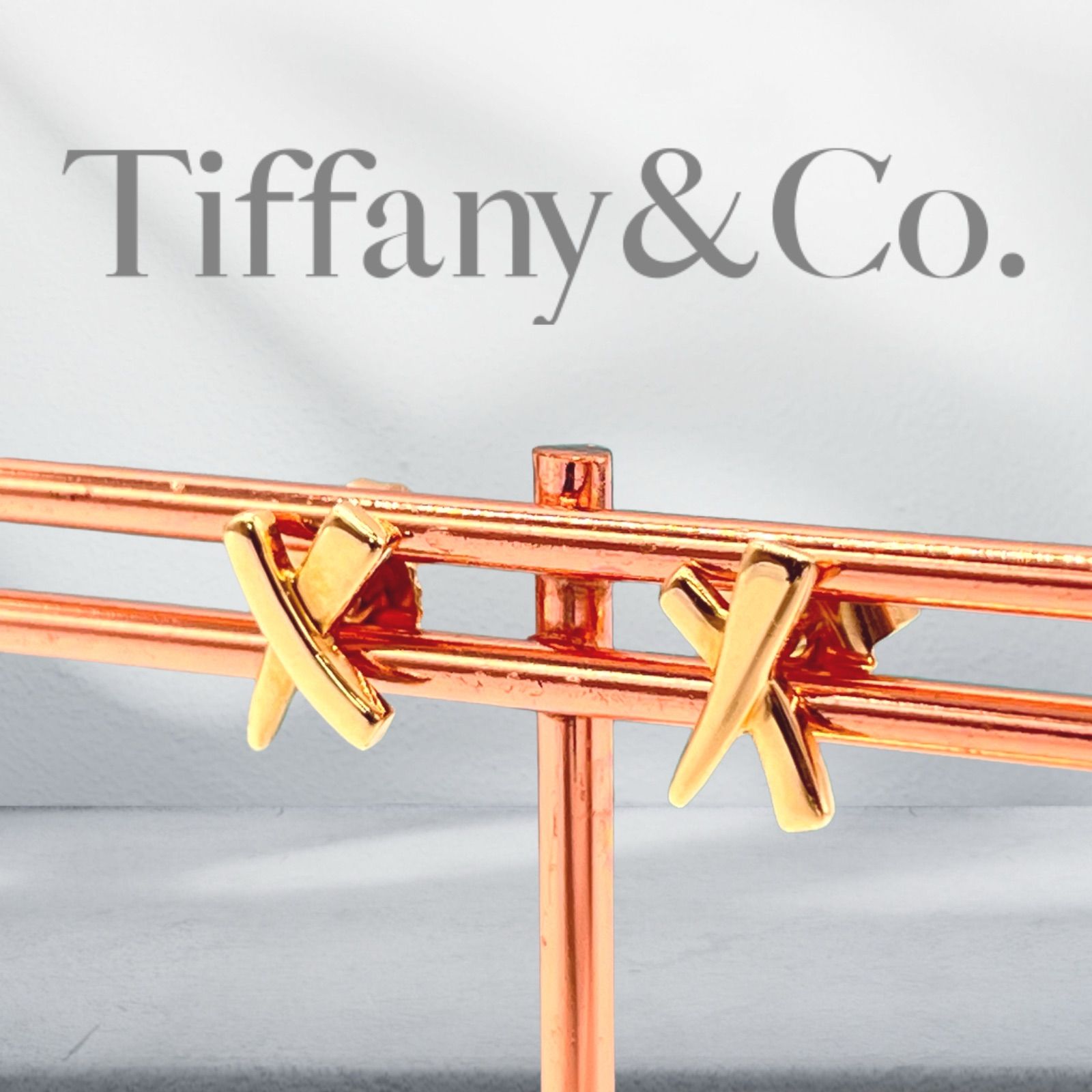 Tiffany&Co.750パロマピカソティファニー  ピアス 750YG キス X