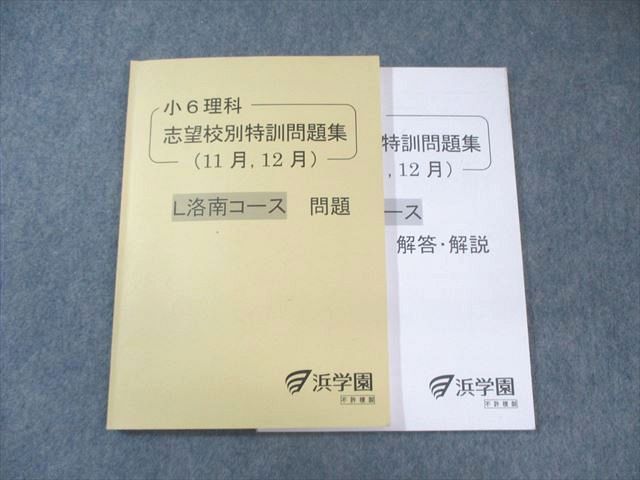 浜学園 小6 L洛南コース 理科 志望校別特訓問題集(11月・12月