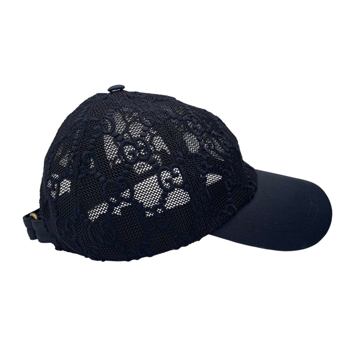 GUCCI グッチ メッシュベースボールキャップ 黒 GG柄 Sサイズ 25024911 