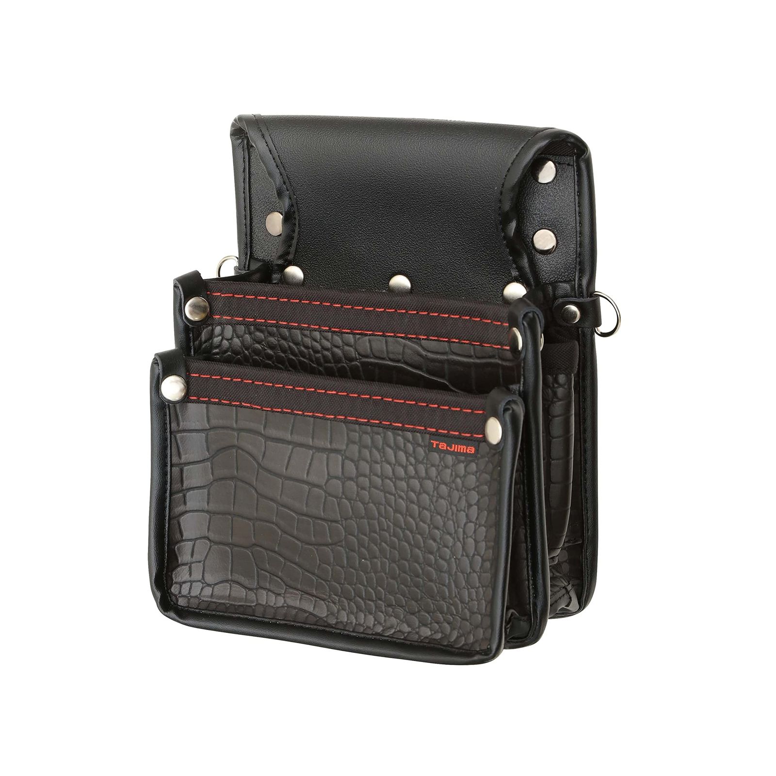 腰道具 腰袋 Tajima DOGYU他 Tajima タジマ セフ着脱式腰袋 セフツイン腰袋 本革 2段小 SFKBK