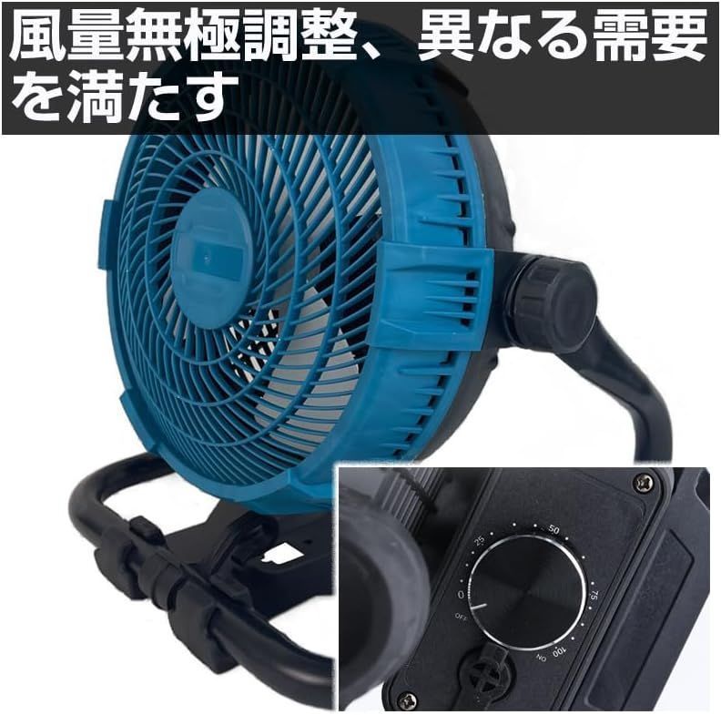 携帯扇風機 卓上＆吊り下げ両用 12インチ充電式 アウトドア扇風機 マキタ18V対応 小型ポータブルファン 風量調節 静音設計 ACアダプタ付き 釣り 登山 防災 キャンプ用品 WWW_KANDAIZUMI_COM