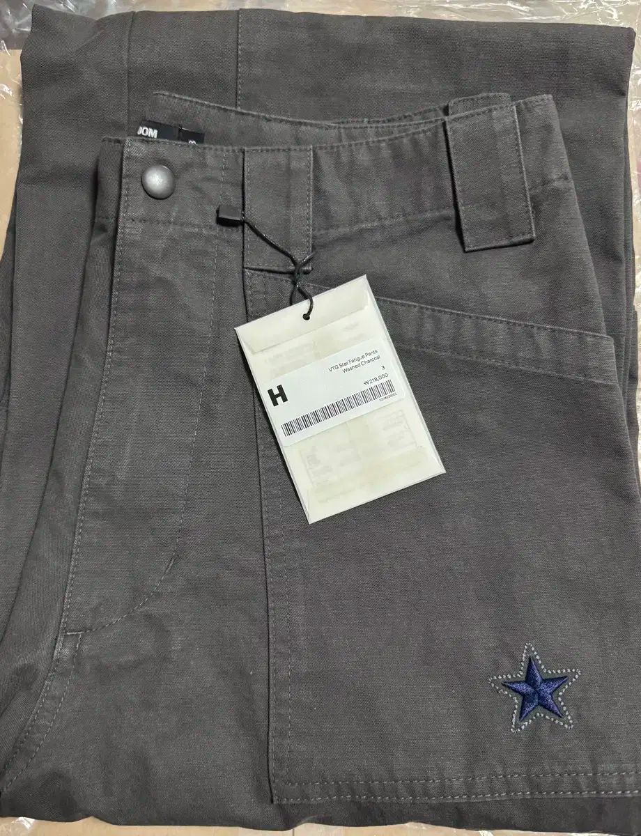 3 HATCHINGROOM vtg スター ファティーグ パンツ チャコールグレー