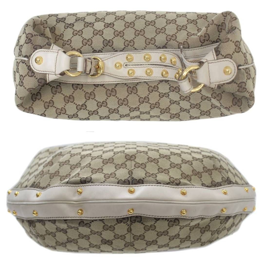 GUCCI ショルダーバッグ GGキャンバス 三日月 ハーフムーン ブラウン