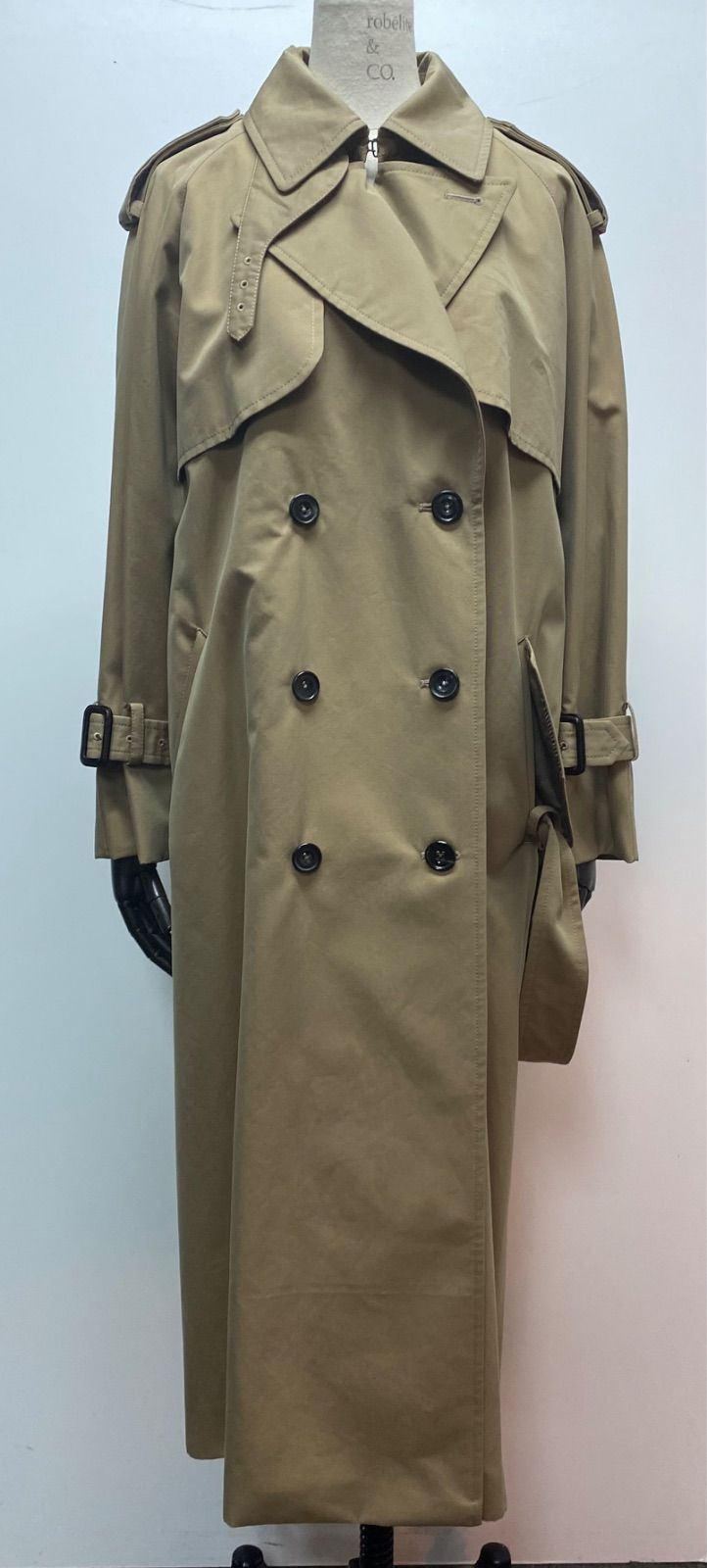 robélite - CO. ローベリテアンドシーオー 品 GIOVE Trench Coat オルメテックス 2WAY トレンチコート ベージュ ハリスツイード ライナー付き 芸能人