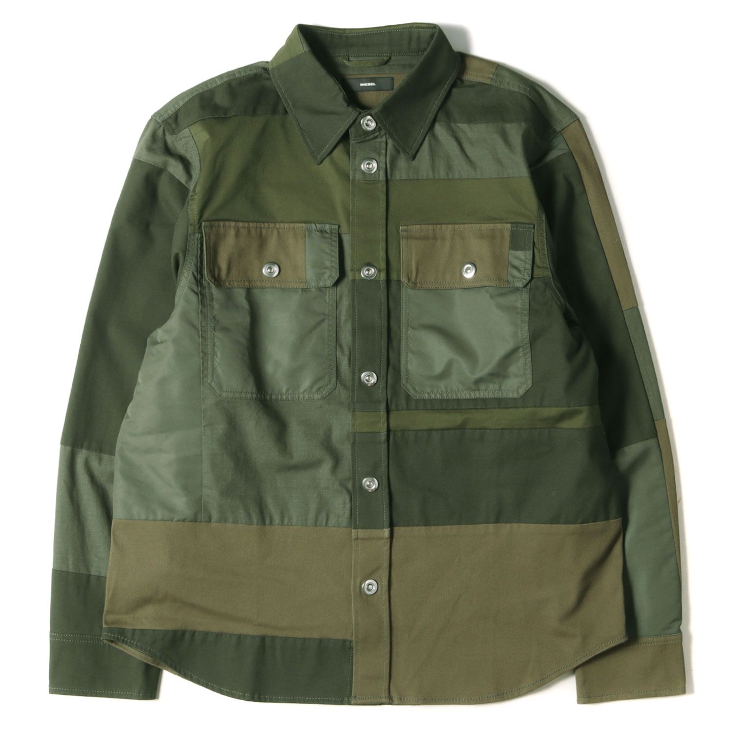 DIESEL パッチワークミリタリーシャツジャケット DIESEL パッチワークミリタリーシャツジャケット