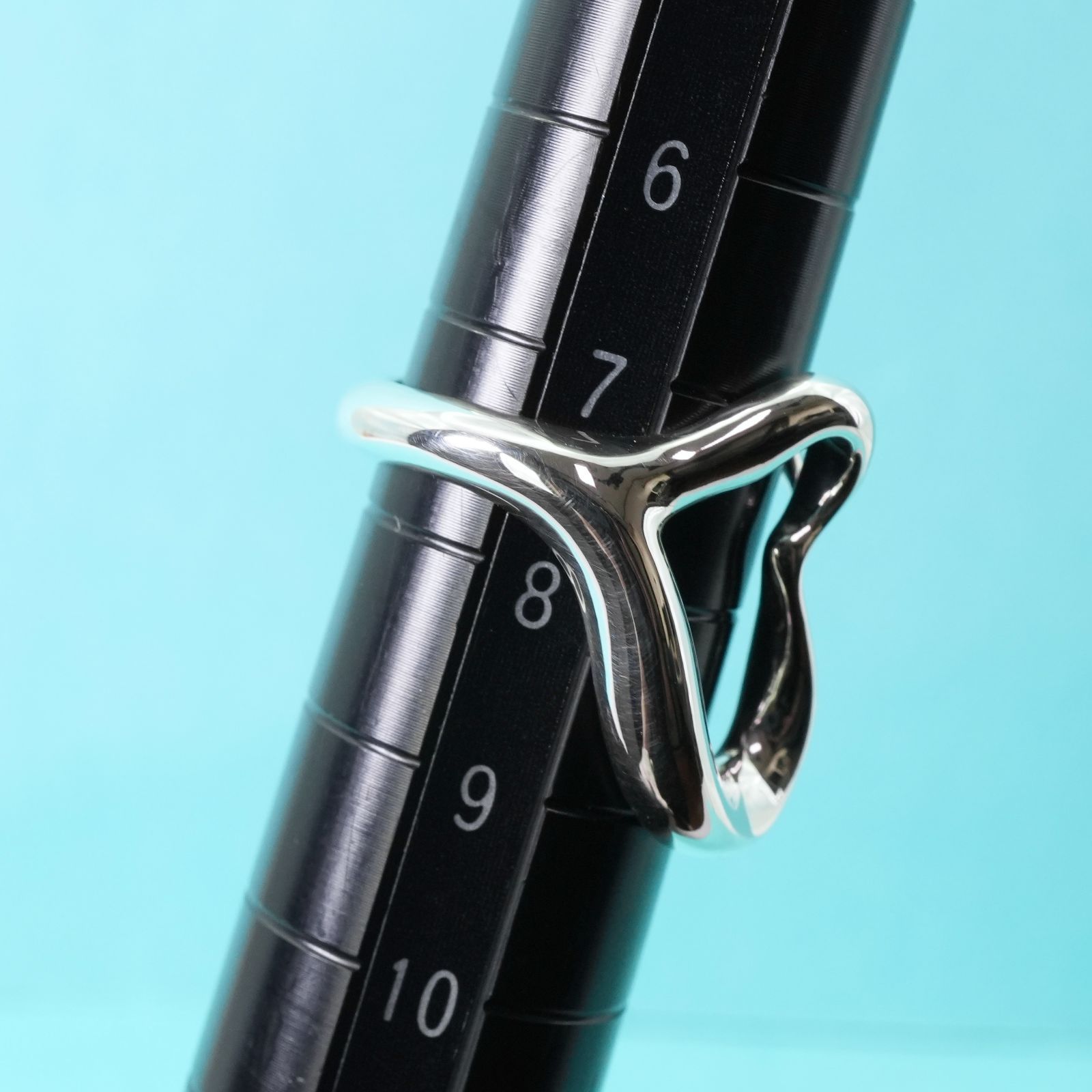 極美品7号 ティファニー オープンハート シルバー リング/25