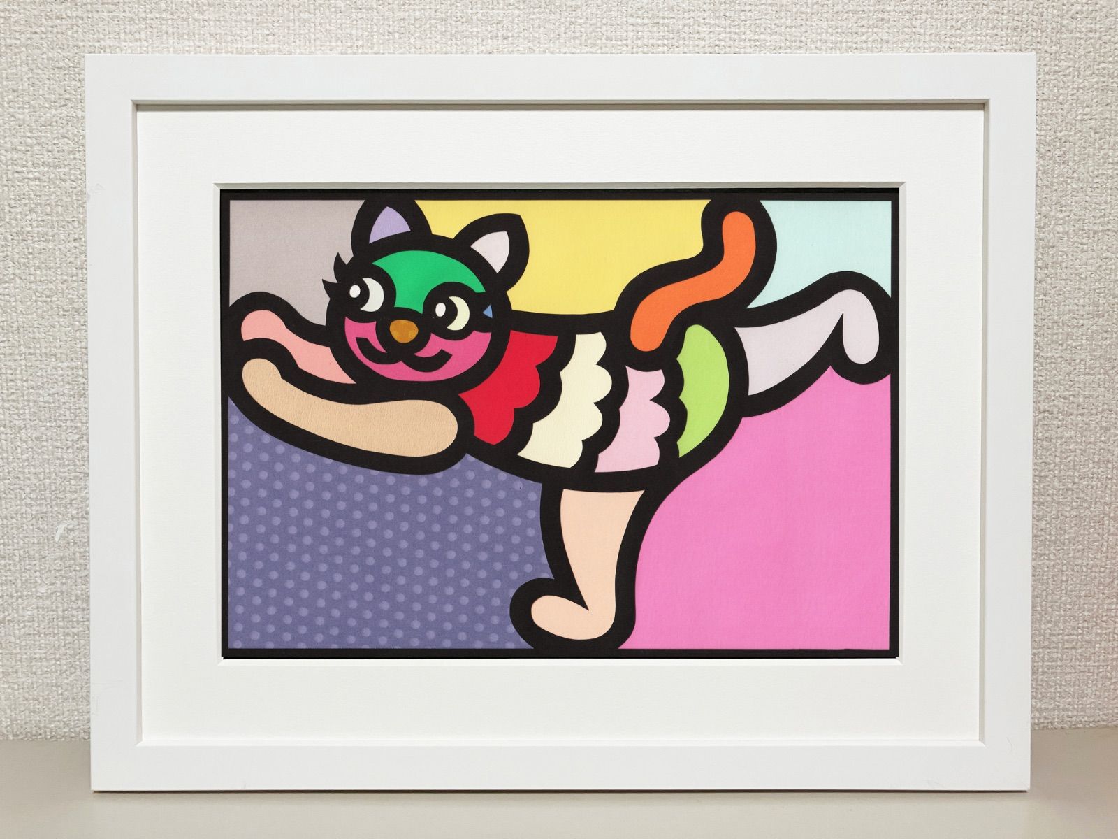 A4サイズ 185-1 Cat Alphabet - T” 2025 Original art work on paper cutting with collage