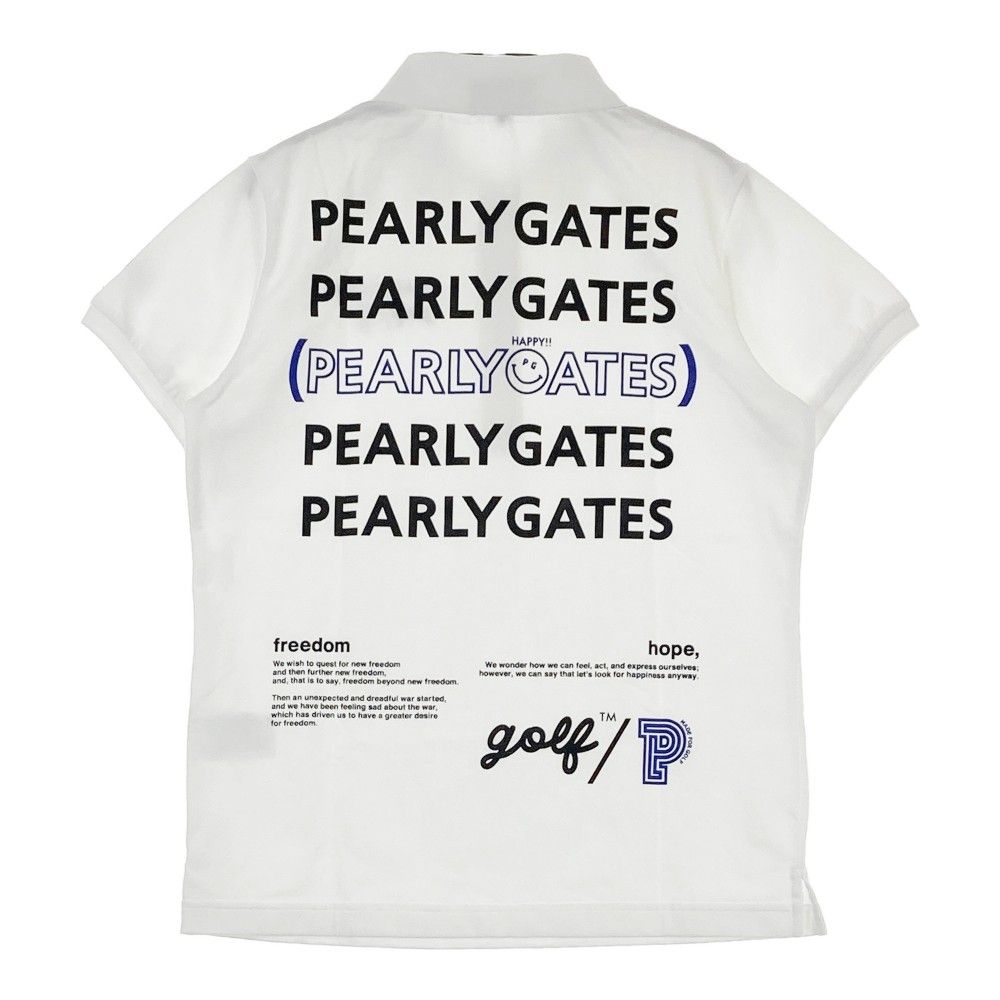パーリーゲイツ　バックル　ロゴ　にこちゃん　ホワイト PEARLY GATES パーリーゲイツ レザーベルト 30周年 ニコちゃん