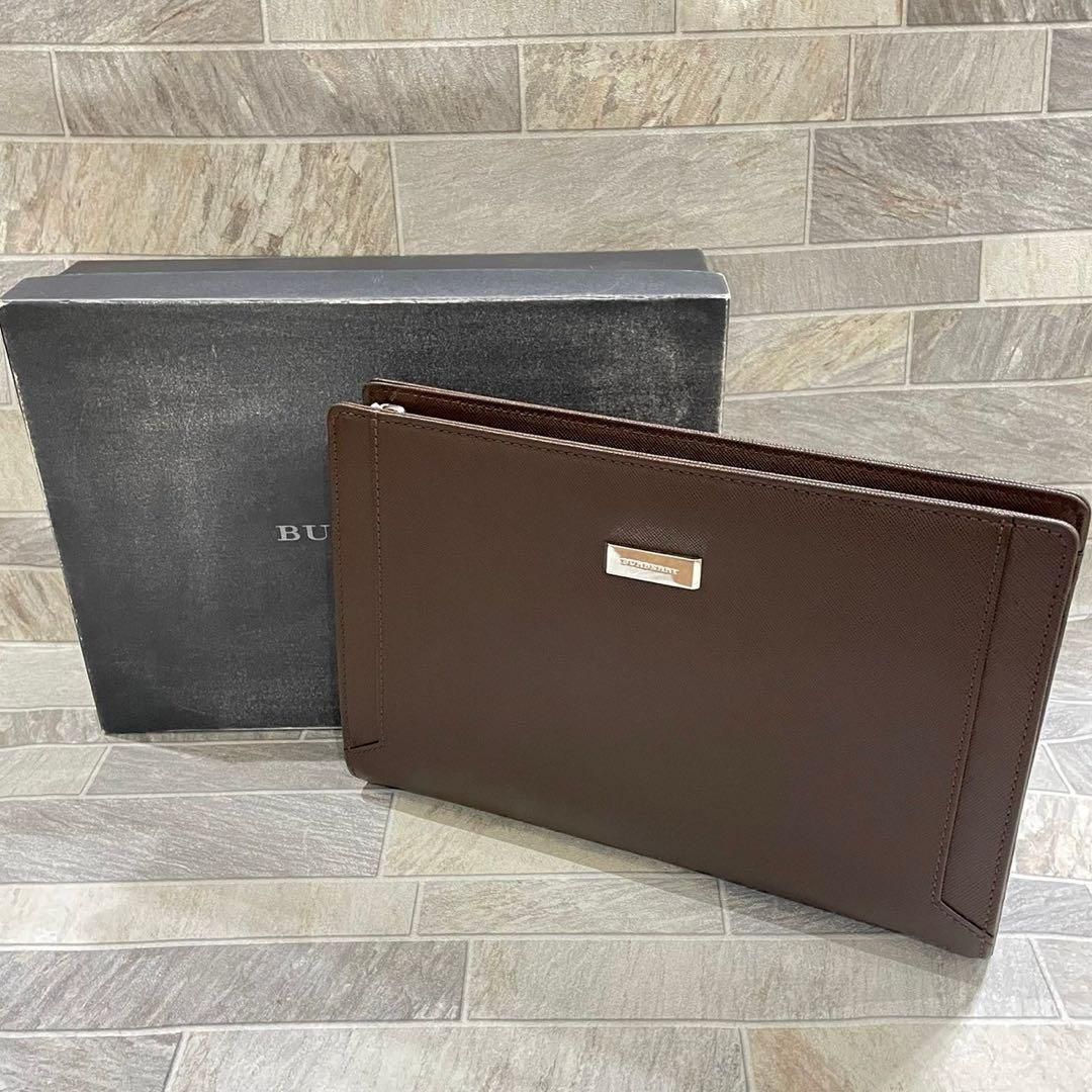 【未使用保管品】10D429/バーバリー/クラッチバッグ/ブラウン/ヴィンテージ 未使用☆ Burberry バーバリー クラッチバッグ セカンドバッグ