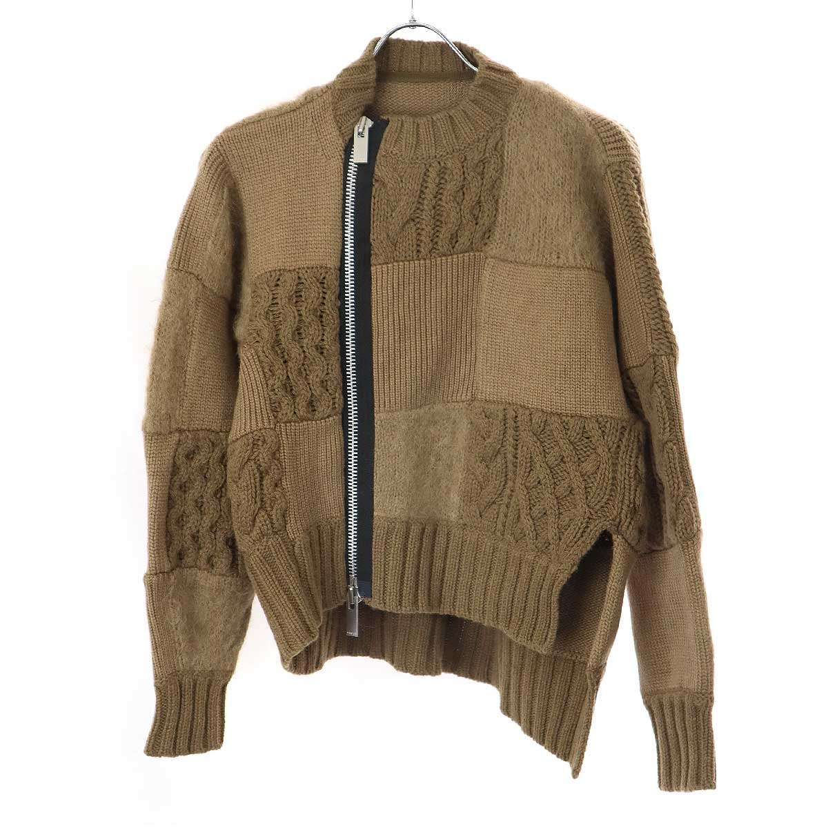 sacai サカイ 24AW Patchwork Knit Blouson パッチワークニット 