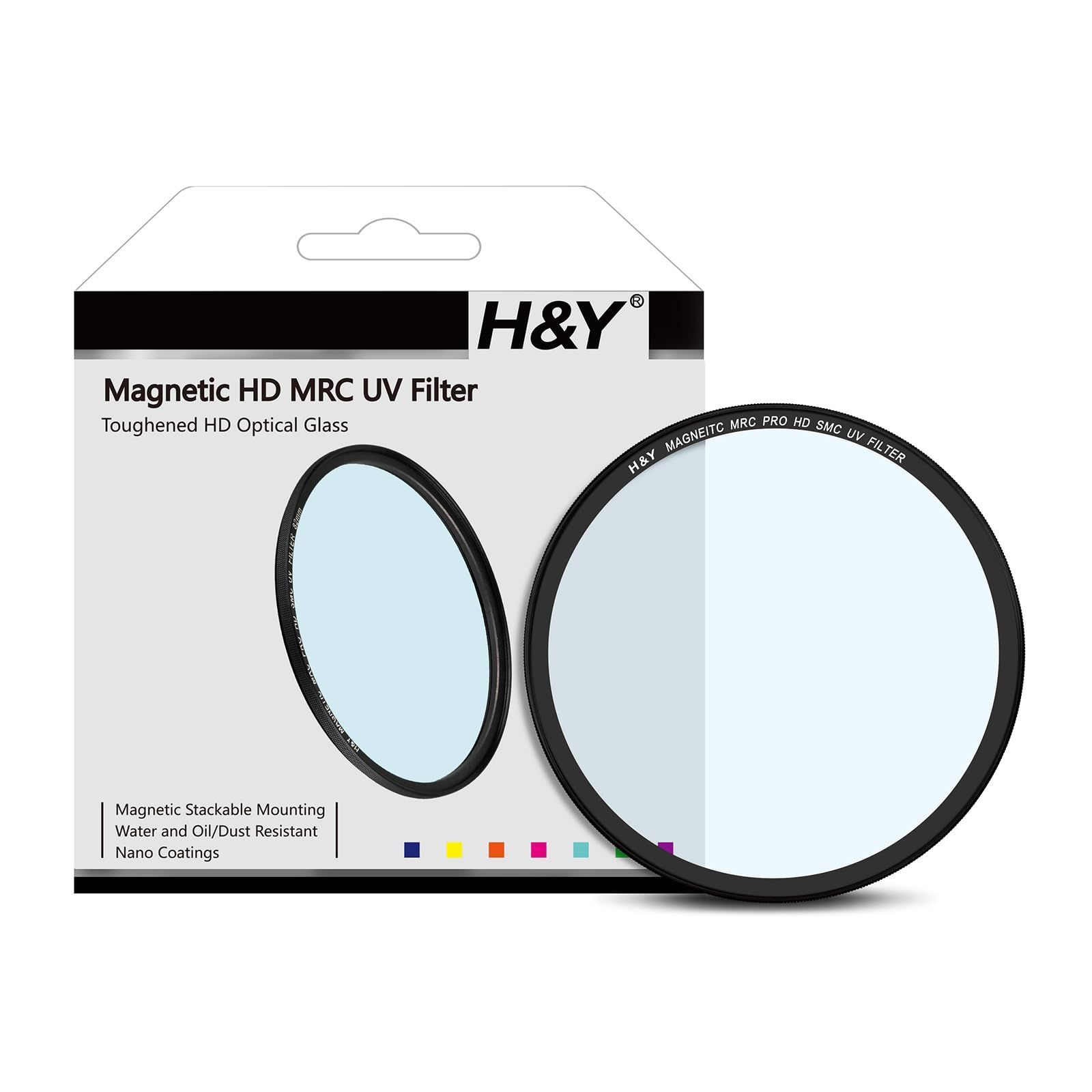 H-Y レンズフィルター 82mm マグネティック MRC UV マグネット式 保護用 紫外線吸収 低反射 高平面度 薄枠 ローレット加工 帯電防止 防汚 撥水 防傷 UV82