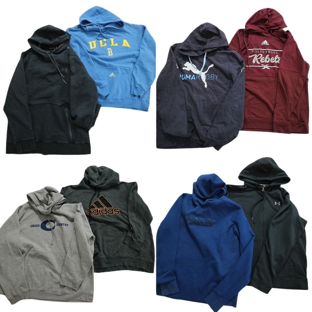古着卸 まとめ売り スポーツブランドMIX スウェット 8枚セット (メンズ L /XL ) アディダス プーマ アンダーアーマー MS1899