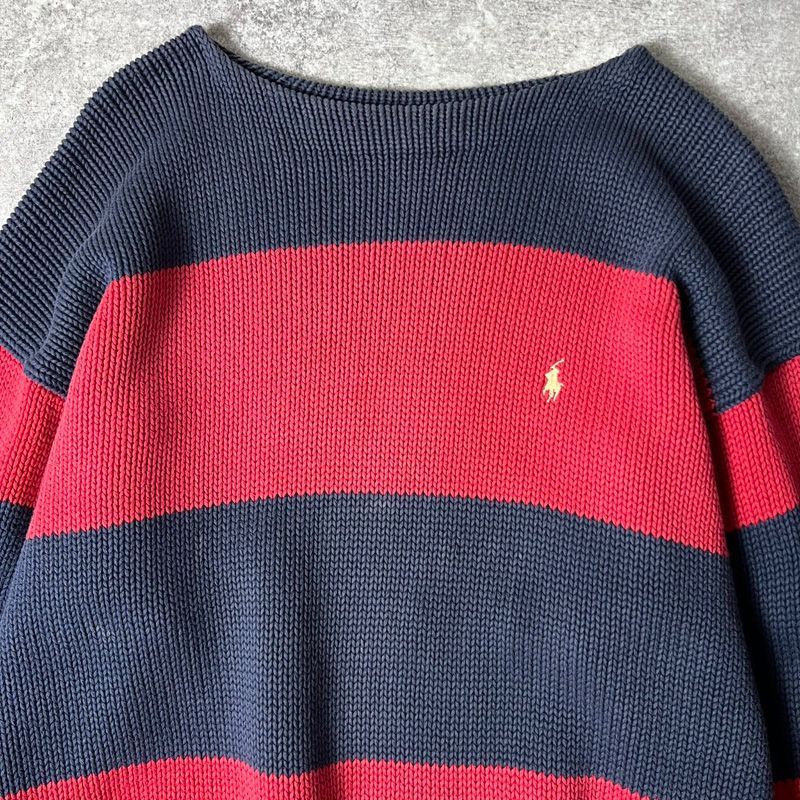 90s POLO RALPH LAUREN ボートネック 2トーン ボーダー コットン