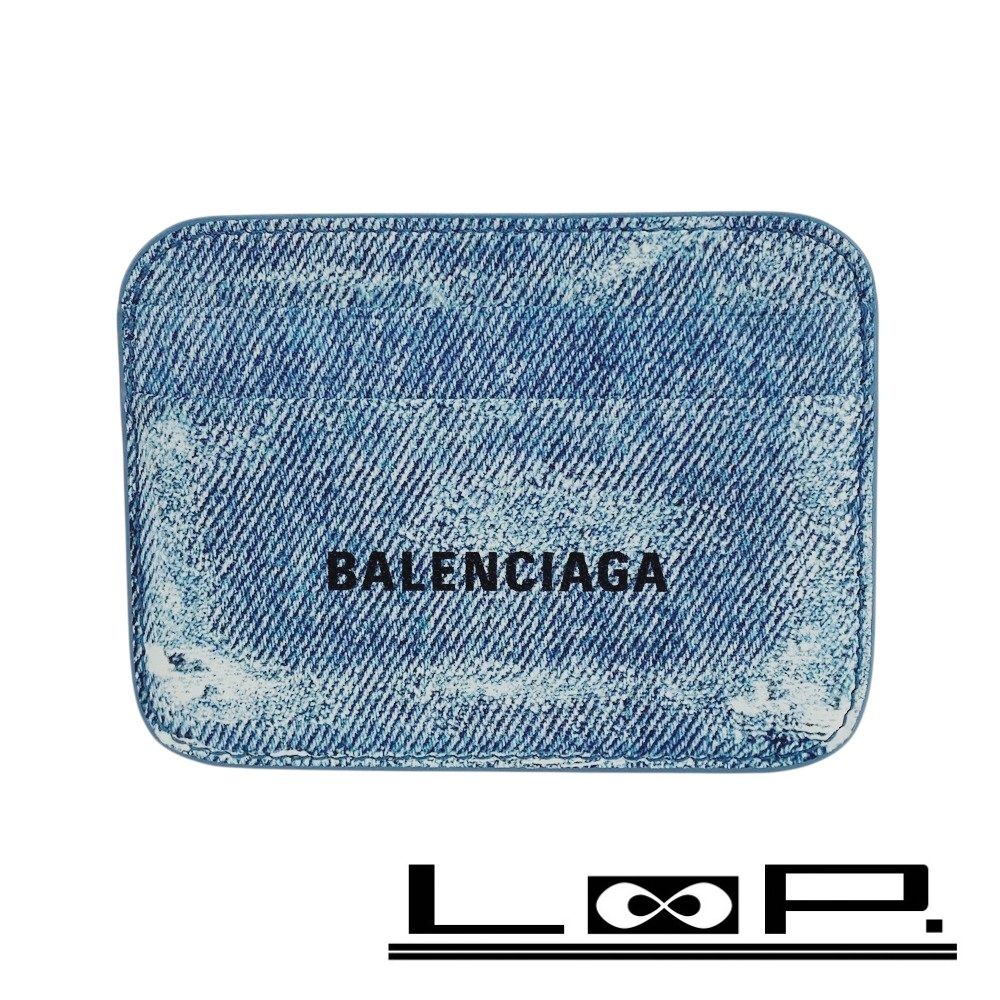 Balenciaga【国内発】デニムプリント Cashカードホルダー 国内発送☆BALENCIAGA】CASH カードホルダー デニムプリント
